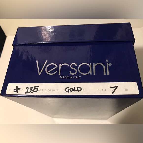 Vintage Womens Versani Italy Gold Shoes 7 lv gucci korrs Luxury Fashion Rl Prom - Picture 13 of 13